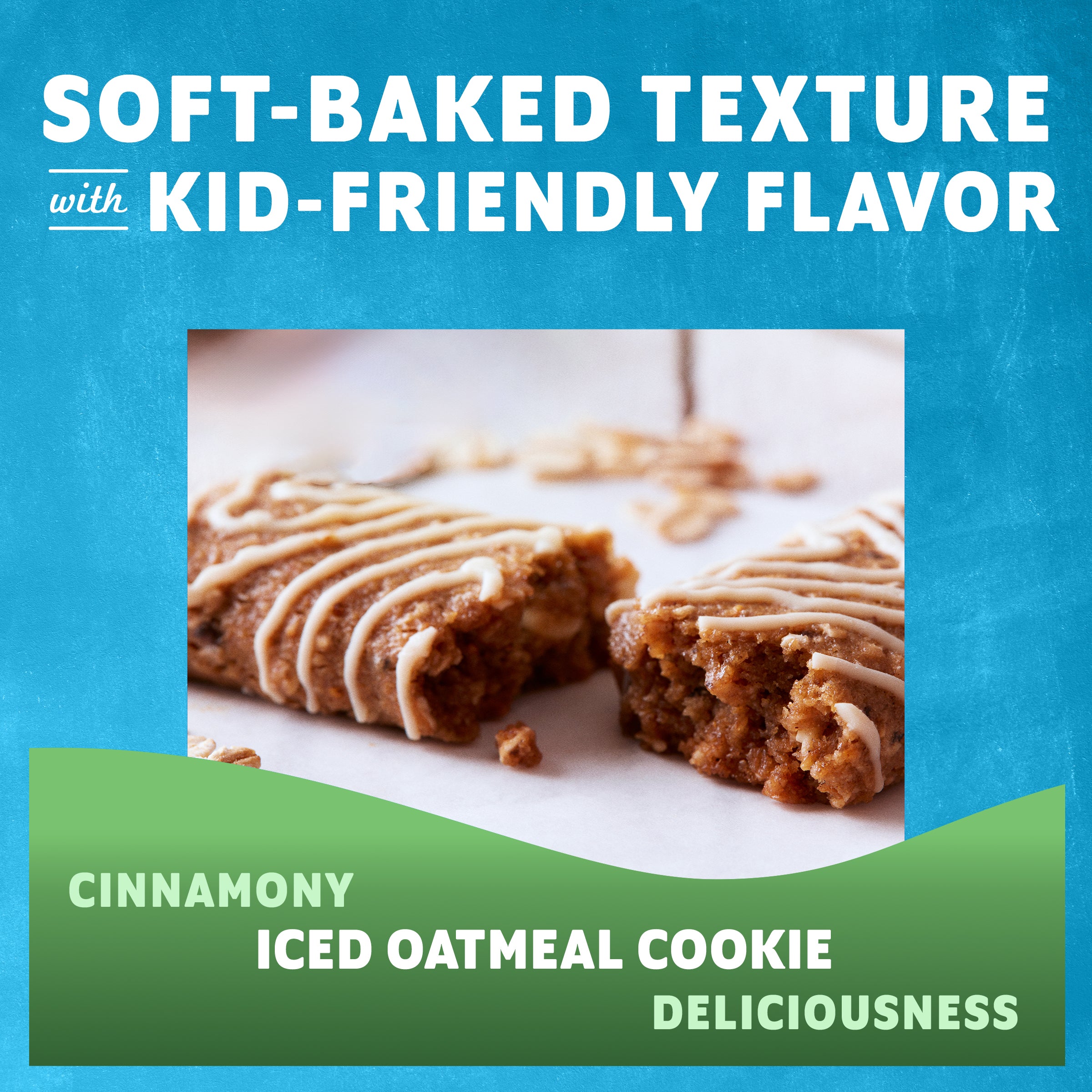 Zbar Iced Oatmeal Cookie Soft-Baked Energy Snack Bars, Organic Granola Bars